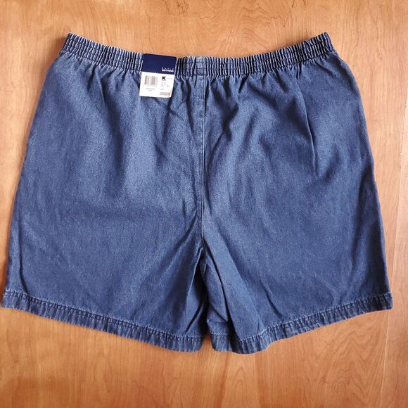 Basic Edition Jean Shorts Womens XL Lot of 2 Blue Denim Pockets Elastic Waist - Picture 3 of 9